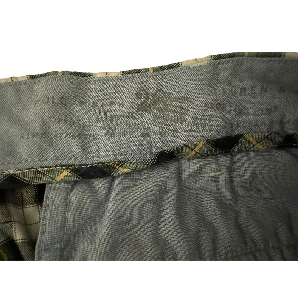 Polo Ralph Lauren Mens Shorts Plaid Navy Green White Slim GI Fit Size 38‎ (40)